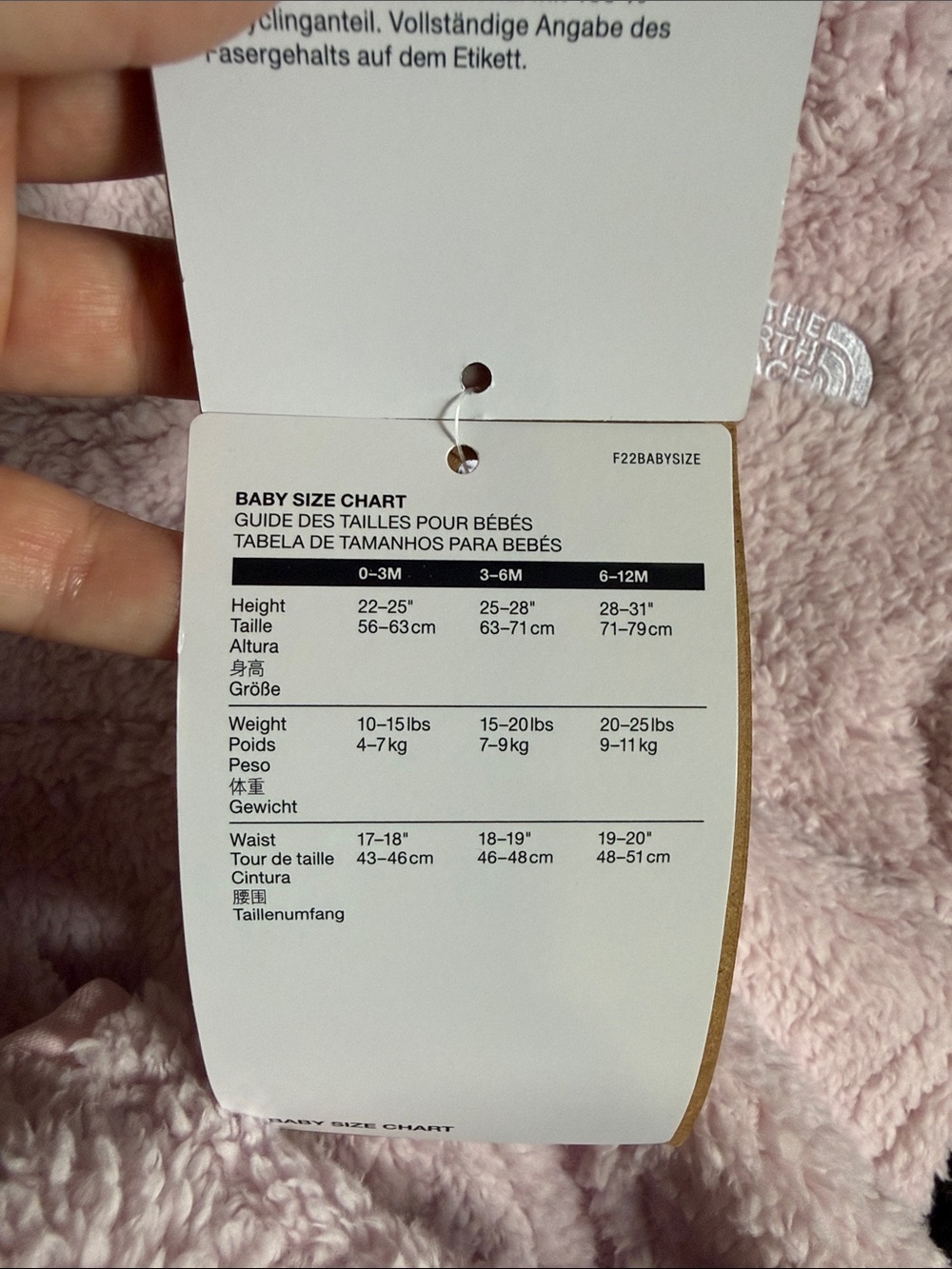 The North Face Light Pink Sherpa Baby One-Piece with Hooded Ears - Picture 12 of 14
